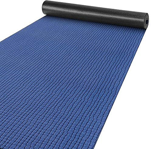 ANRO Teppich Läufer Flur Küchenteppich Schmutzfangmatte Sauberlaufmatte rutschfest Velours Blau 65x200cm Modern