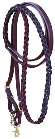 Challenger Horse Western 6693LT geflochtenes Latigo-Leder-Zügel, 2,4 m