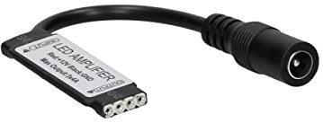 ECD Germany Mini RGB LED Strip Amplificador hasta 144 W, Controlador LED RGB Función con 4 pines para tiras/cuerdas/bandas de LED 3528/5050/2835 3x 4A Repetidor de Señal Portátil Ultradelgado 12A
