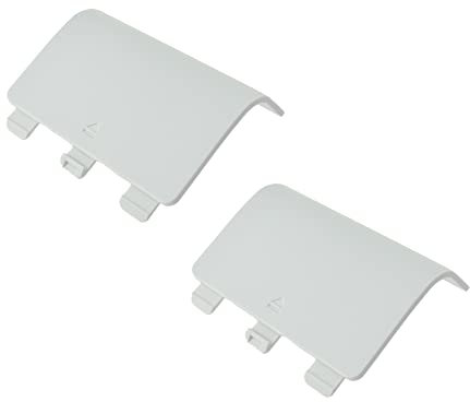 Acoeitl Battery Cover Back Door Shell Compatible with Xbox One Xbox One S One X Controller Replacement Lock in Place Firm Hold Battery Not Easy Slip Strong Bear Drop Easy Install 2Pcs White