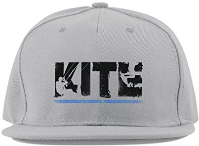 Maikomanija Kiteboarding Kitesurf Kite Baumwolle Flaches Visier Fullcap Baseball Cap Trucker Hat Unisex Sport Atmungsaktiv, grau, One size