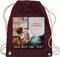 Turnbeutel Rucksack - eigenem - Foto Bild Geschenk - Unisize - Bordeauxrot - stoffbeutel kordelzug kindergarten wechselwäsche beutel individuell kordel kita junge baumwoll selbst gestaltet
