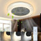 Homefire Deckenventilator Mit Beleuchtung und Fernbedienung Leise - 48.5CM LED Deckenlampe Dimmbar Wohnzimmer Ventilator Timing Deckenleuchte Fan Kristall Sommer-/Winter für Schlafzimmer Esszimmer