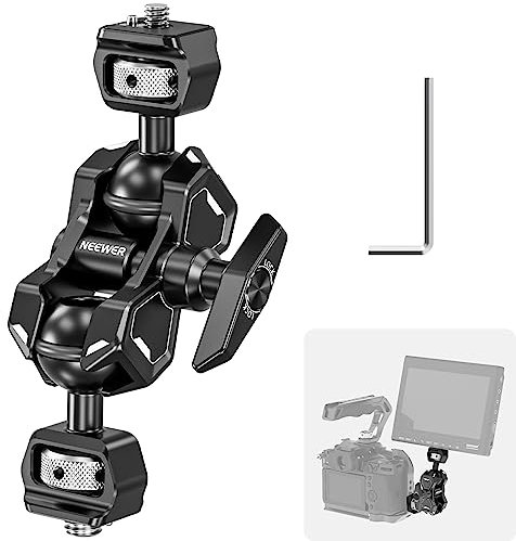 NEEWER Flexibler Magischer Gelenkarm mit Zwei Kugelköpfen, 3/8 Feststellschraube für ARRI und 1/4 Schraube mit einziehbarem Stift, Kamerafeld Monitorhalterung kompatibel mit SmallRig Cage, UA010