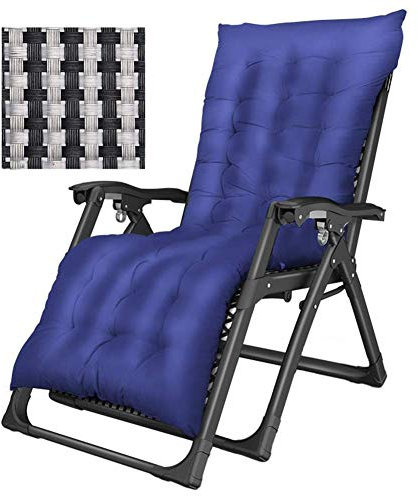 Sedia a sdraio oversize con chiusura a gravità zero in giardino e all'aperto Sedia a sdraio da casa Sedia a sdraio pieghevole con supporto in cotone 200 kg (Color : Black) Happy