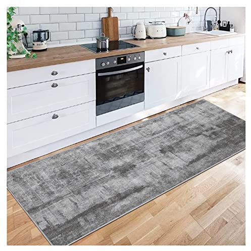 Siunwdiy Läufer Flur rutschfest 120X200CM,Teppich läufer Flur Grau rutschfest Küchenteppich Vintage Waschbar Meterware Schlafzimmer Korridor Teppich Lang, Länge Anpassbare