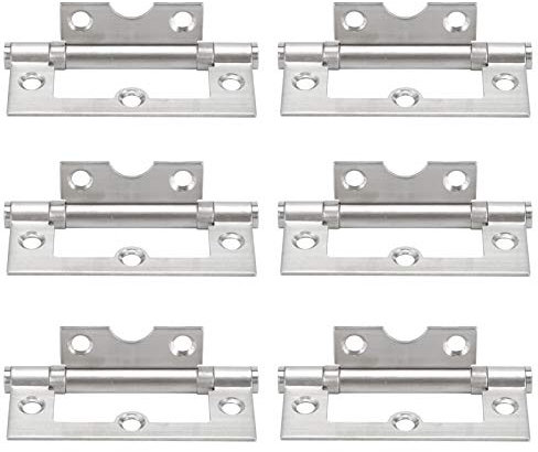 6PCS Heavy Duty Stainless Steel Flush Hinge, Ball Bearing Mute Hinges, Butt Hinges for Door, Cupboard, Gate, Windows, Closet, Drawer, Boxes Internal External Doors