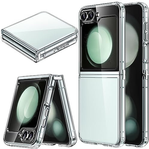 JETech Case for Samsung Galaxy Z Flip 5 2023, Transparent Protective Phone Cover with Shockproof Bumper and Anti-Scratch Back (Clear)