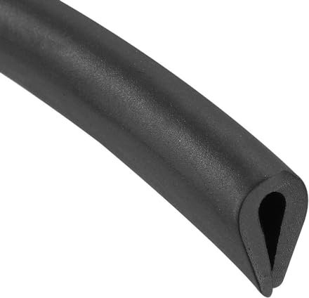 TA-VIGOR Edge Trim U Seal Black Rubber U Channel Edge Trim Rubber Seal, U Shape Weather Stripping for Edge Protector Fits 3/64'' - 5/64'' Edge 20Ft Length