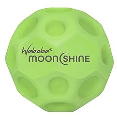 Waboba Unisex – Erwachsene Moonshine Leuchtball, Moon, Hyper Bouncy im Dunkeln Leuchtend, Extra Sprungkraft Ball – Grün, One Size