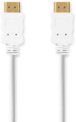 Nedis High Speed ​​HDMI Kabel mit Ethernet - HDMI Stecker - HDMI Stecker - 4K@30Hz - ARC - 10.2 Gbps - 2.00 m - Rund - PVC - Weiss - Box