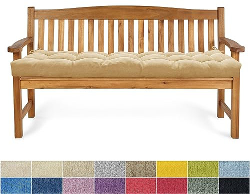 PHUSTJKL Bankauflage Bankkissen 140X45X6CM Sitzkissen für Bank rutschfeste Bankpolster Gartenbankkissen Rückenkissen Schaukel Stuhlkissen für Outdoor/Indoor Gartenmöbel Terrasse-Helles Khaki
