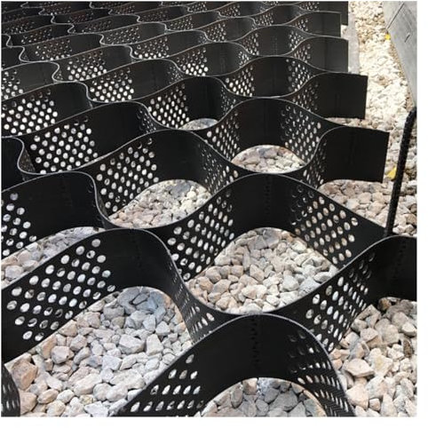 Kiesgitter Geogitter Kiesmatten 30x30 Cm Schotter-Gitter Extra Lang Geo Grid, Zuschneidbar Bürgersteige Bodengitter Stabilisator 2 Zoll Hoch, 3 7 13 16 23 31 34 Ft Lang Wabenförmig Auffahrt Stabilisat