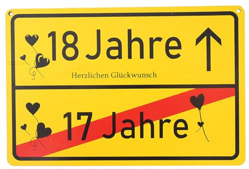 ALEGRE 18 Geburtstag Schild Holz Lustige 18 Geburtstag Geschenk Ortsschild,18 Geburtstag Deko Holz Schild,Alternative zur Geburtstagskarte 18 Jahre Junge Mädchen,Party Deko Geschenkideen