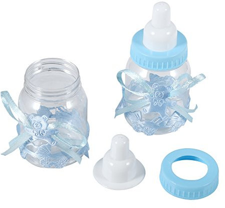 Baby Shower Favors Bottle 12Pcs Candy Chocolate Bottles Box for Girl Boy Baby Shower Party Favors Gifts Decorations(Blue)