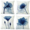 DILOXNSU Kissenbezug 50x50 4er Set Kissenbezüge Blau Blume Dekokissen Modern Sofakissen Leinen Kissenhülle Deko Kissen Aesthetic Couchkissen Kuschelkissen für Sofa Wohnzimmer Zierkissen