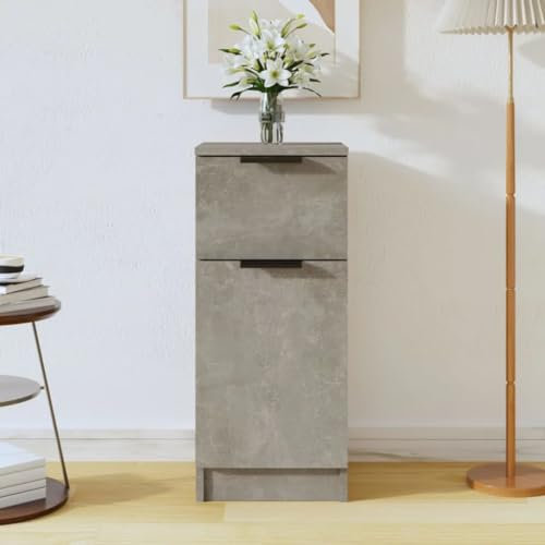 ROMHZKS Credenza Grigio Cemento 30x30x70 cm in Legno Multistrato, Mobiletti Salvaspazio Offerte, Mobile Ingresso Salvaspazio, Adatto a camere da letto, soggiorni e ingressi