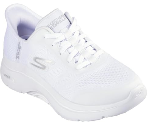 Skechers Damen Go Walk Arch Fit 2.0 Valencia Sneaker, White Textile Trim, 39 EU