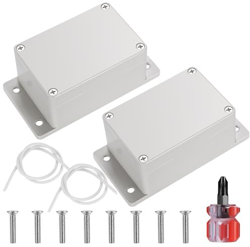 2 Pièces Boîtes de Jonction Etanche IP65, Boite de Derivation avec Oreille Fixe, Boîtier de Projet Electrique Etanche Exterieur, Boîte de Connexion de Câbe Plastique pour Électronique-gris blanc