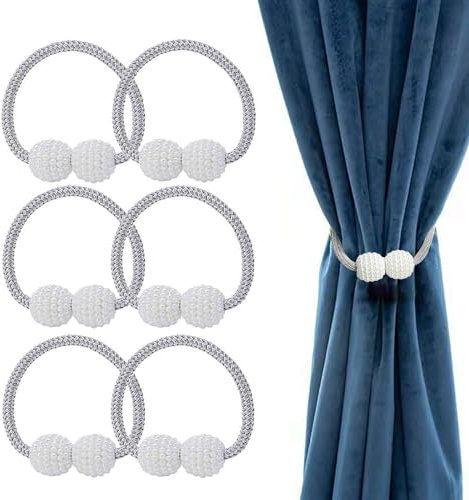 LFCFBH 6PCS Curtain Tie Backs, Tie Backs for Curtains for Home Office Hotel