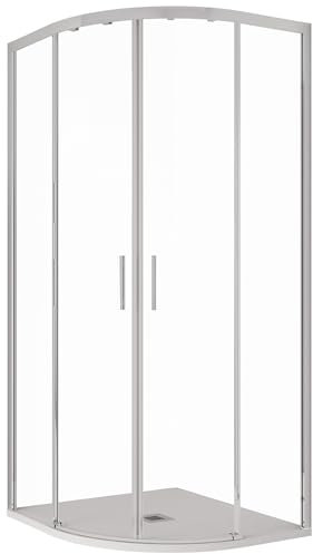 Box Doccia Semicircolare 90x90 cm 2 Ante Scorrevoli in Cristallo Trasparente 6mm H195 Bonussi Lucy