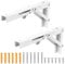 2 Pcs Équerre Pliante 255mm, Equerre Pliable, Support Console Pliable Rétractable, Support Equerre Etagere Murale Pliable, Équerre Étagère Charge Lourds pour Garage Cuisine Chambre, Blanc