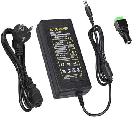 24V 6A Netzteil, 144W AC 100-240V zu DC Transformatoren, 5.5 x 2.5mm/ 5.5 x 2.1mm Jack, Schalten PC Netzkabel für Wireless Router, CCTV Sicherheitssystem, LCD Monitor - EU Stecker