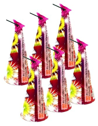 h2i Happy Smile Vulkan | 6 St. | +/- 25 sek | Outdoor Fontäne mit Silber Funkenregen für Silvester, Halloween & Partys | Kinder & Jugendfeuerwerk | a | Ganzjahresfeuerwerk Kat 1