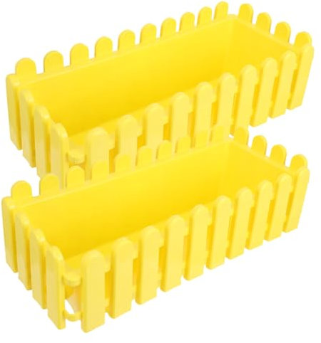 FONDOTIN 2stüCke Blumenkasten Balkon Rechteckiges Pflanzgefäß Aus Robustem in GroßEr Balkon Garten-Pflanztrog Mit Rutschfestem Boden Vielseitig Einsetzbar FüR Innen AußEnbereich