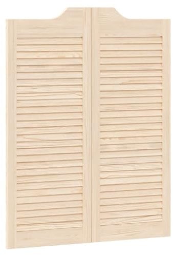 vidaXL Schwingtüren Lamellen-Design 1-Paar 100x80 cm Massivholz Kiefer, Saloontüren, Bartüren, Scharniertüren, Schwingtüren für Cafés, Flügeltüren