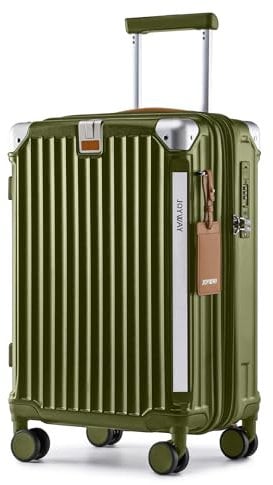 Joyway Koffer Trolley Reisekoffer von ABS Hartschalen Trolley mit Getränkehalter und 4 Rollen TSA Schloss Grün