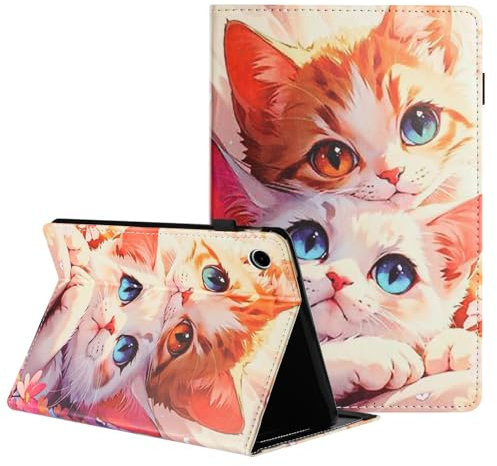 TEDTIKJT Funda para Huawei MatePad T 10s 10.1 2020 Funda PU Cuero Flip Carcasa con Protectora Soporte Patrón Pintado Tablets Fundas,Zorro de Flores de Melocotón