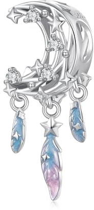 Sterlingsilber-Charms für Pandora Armbänder,Mond-Traumfänger-Charms,Geschenk für Mama und Freundin