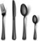 Cutlery Set Black, NINIROR 16 Piece Stainless Steel Flatware Set Silverware Set for 4 People Include Spoon Knife and Fork Sets Mirror Polished Dishwasher Safe Modern Design