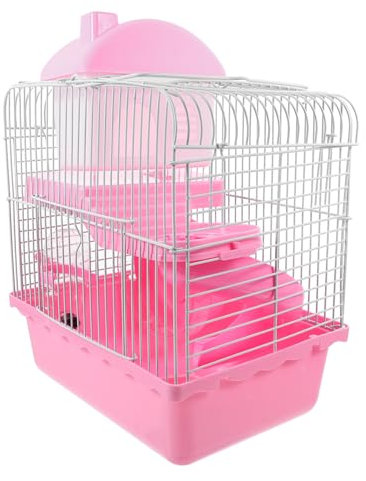 FONDOTIN Doppelstöckiger Hamsterkäfig für Kleintiere Großer Hamsterschloss Käfig mit Praktischem Zubehör Rattenkäfig Atmungsaktiv Leicht zu Reinigen für Hamster und Meerschweinchen