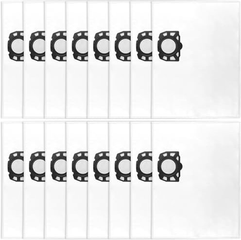 VZXZXE Lot de 16 pièces Sacs pour Karcher WD2 Plus/WD 3/KWD 1/KWD 2/KWD 3/MV 3/SE 4001/SE 4002 Premium Sacs filtrants pour aspirateur eau et poussière,Sac Aspirateur Universel