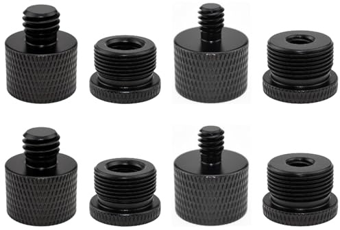 8 Stück Mikrofongewindeadapter (3/8 Buchse auf 5/8 Stecker,1/4 Buchse auf 5/8 Stecker,5/8 Buchse auf 1/4 Stecker und 5/8 Buchse auf 3/8 Stecker),Mikrofonständer Adapter,für Mikrofon Ständer
