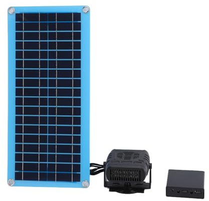 Fockety Solvärmare för Växthus, Snabb Värme Solpanelens Växthusvärmare 30W Justerbar Soldriven Värmare med Monokristallin Solpanel för Husdjurshusbil