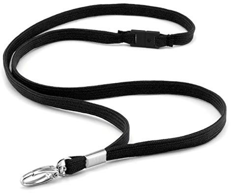CKB Ltd 20x Premium Black Schwarz Lanyard Band Halsband Neck Strap Swivel Metall-Klipp For ID Card Ausweiskartenhalter Holder 84cm