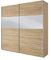 Rauch Möbel Quadra Kleiderschrank, Schwebetürenschrank, 2-türig, mit Spiegel, inkl. Zubehörpaket Basic 2 Einlegeböden 2 Kleiderstangen, Farbe Eiche Sonoma, BxHxT 181x210x62cm