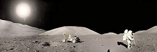 1art1 Der Mond Poster Panorama, Der Letzte Mann Auf Dem Mond, Apollo 17 Am 14. Dezember 1972 Kunstdruck Bild 158x53 cm