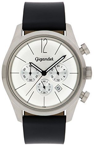 Gigandet Herren-Chronograph Quarz Datum Analog mit Lederarmband Art Deco G13-001