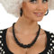 PARTY DISCOUNT Perlenkette, 70er Jahre, schwarz