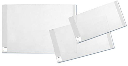 HERMA 20222 Buchumschläge 26 x 54 cm Basic, 3 Stück, Buchhüllen mit Beschriftungsetikett und Kantenschutz aus abwischbarer Polypropylen-Folie, Buchschoner Set für Schulbücher, transparent