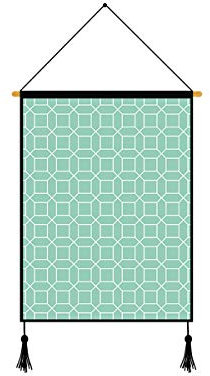 Blackish Green Fresh Lines geometrisches Gitter, 45 x 65 cm, Stoff, moderner High-Definition-Druck, Wanddekoration 17.7 X 25.5 Inches 7.octagon