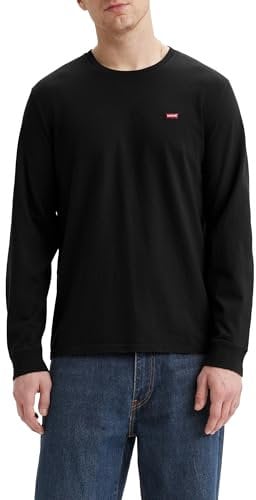 Levi's Men's Long-Sleeve Original Housemark Tee T-Shirt, Mineral Black, M