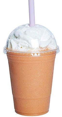 We Can Source It Ltd – 8oz 250ml Small Plastic Smoothie Cups with Dome Lids & without Straws– Ideal for Iced Drinks, Smoothies, Juices, Milkshakes, Cold Coffee – Disposable – 500 Pack