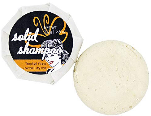 Festes Shampoo, 75 g, normales bis trockenes Haar, Tropical Coco, sulfatfrei, fester Shampoobar aus mildem Tensid | Duft nach Kokosnuss