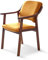 SUENOSZZZ - Silla de Madera de Haya lacada en Color wengué, Silla tapizada en Polipiel Color Mostaza. Silla para Comedor, Oficina, salón o habitación