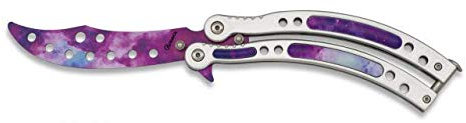 Albainox 02169 - Coltello a serramanico, a forma di farfalla, per allenare arti marziali, dummy, softair, paintball, pratica, decorazione, 100% sicuro, con portabottiglie in omaggio